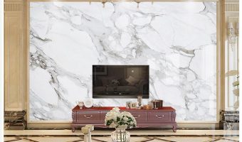 Trang hoàng phòng khách bằng tấm nhựa giả đá marble