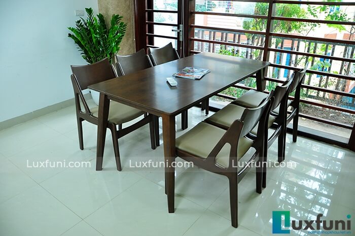 Những bộ bàn ăn gỗ 6 ghế đẹp lung linh nổi bật nhà bếp của bạn