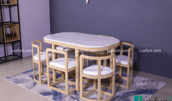 Những bộ bàn ăn gỗ 6 ghế đẹp lung linh nổi bật nhà bếp của bạn