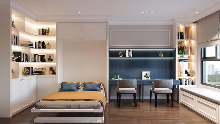 Thiết kế nội thất thông minh đầy đủ tiện nghi cho căn hộ 30m2